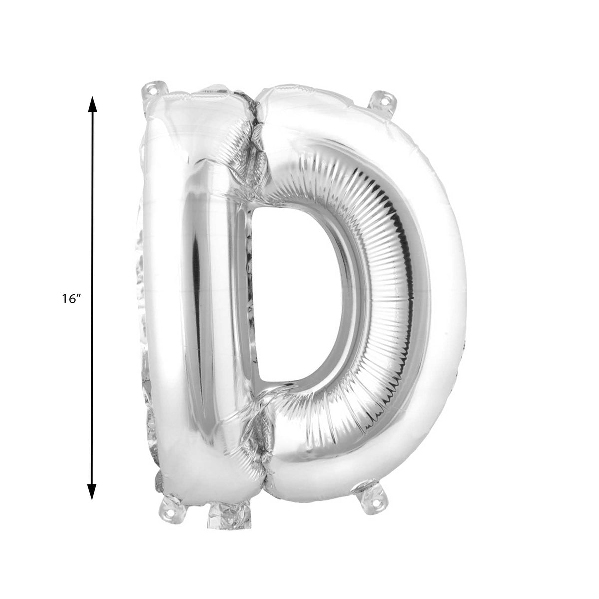 Mylar Balloon Letter D - Silver 16"