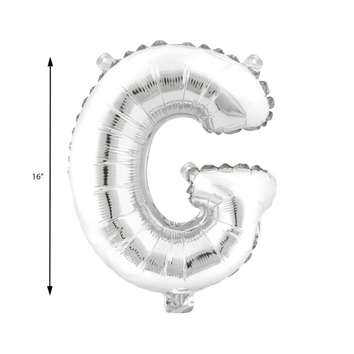 Mylar Balloon Letter G - Silver 16"