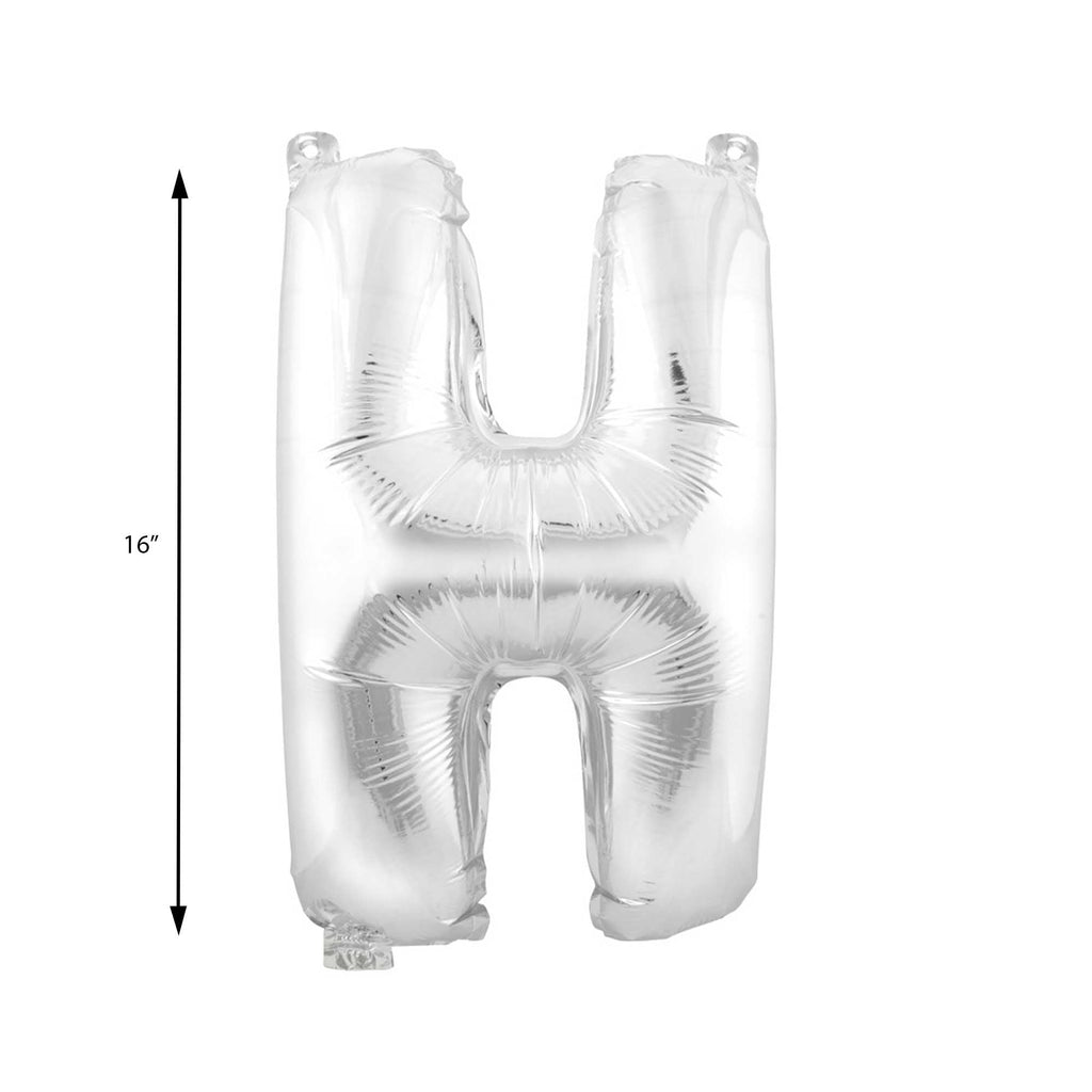 Mylar Balloon Letter H - Silver 16"