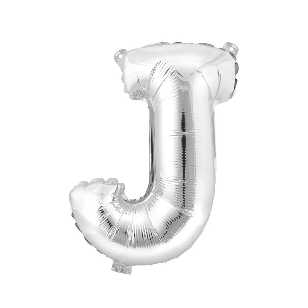 Mylar Balloon Letter J - Silver 34"