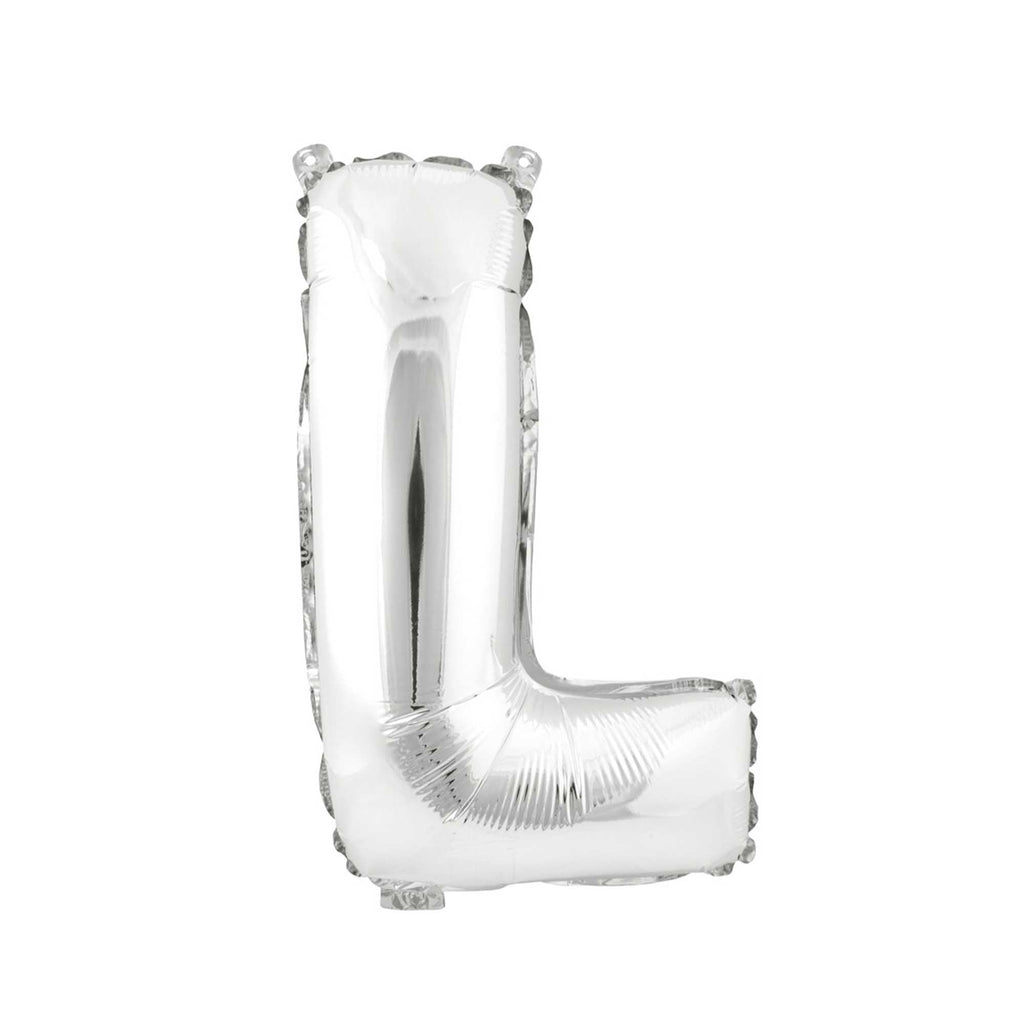 Mylar Balloon Letter L - Silver 34"