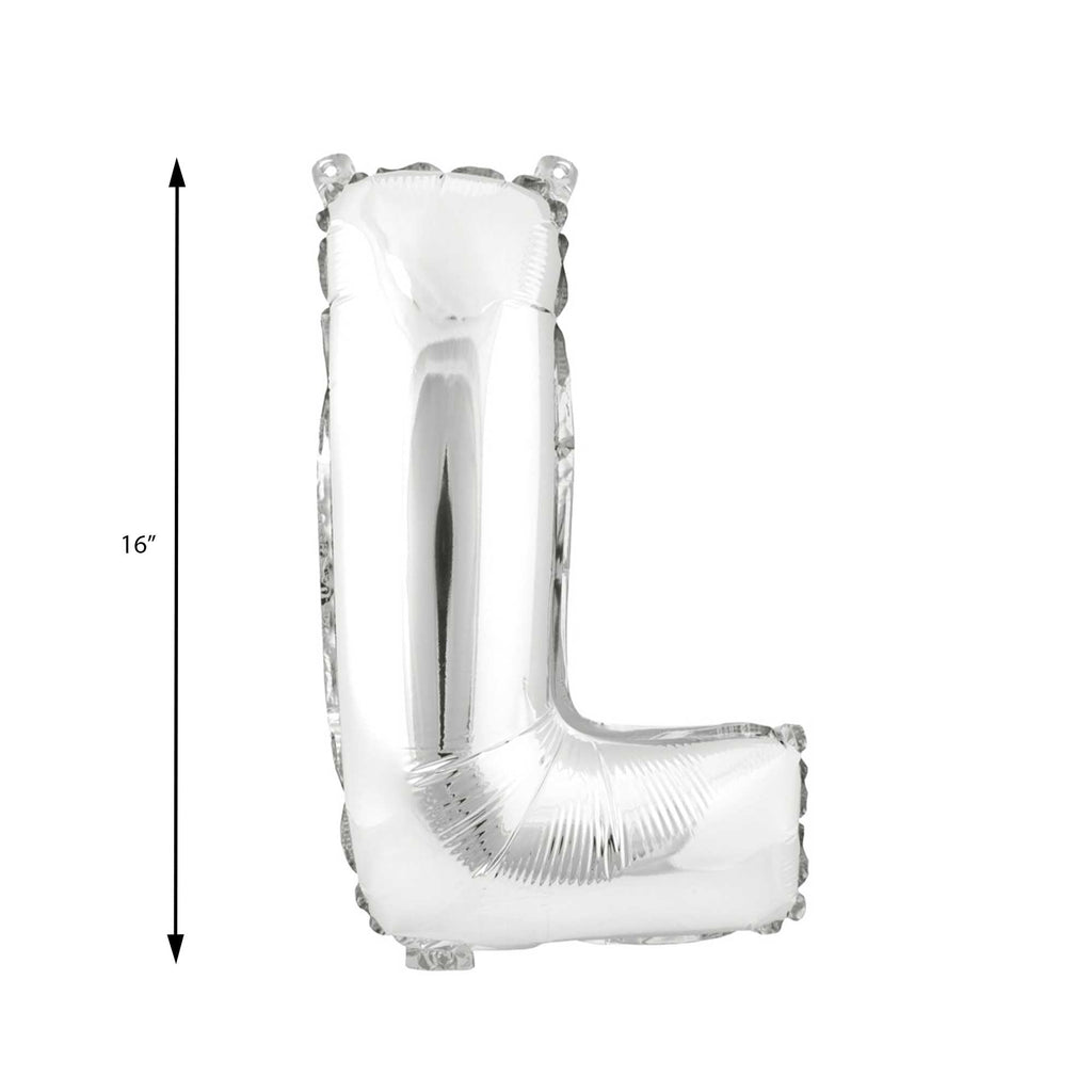Mylar Balloon Letter L - Silver 16"