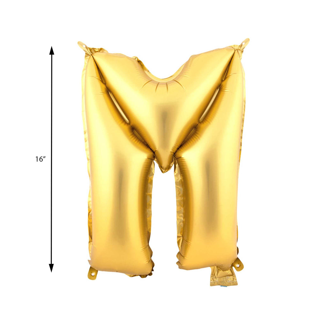 Mylar Balloon Letter M - Gold 16"