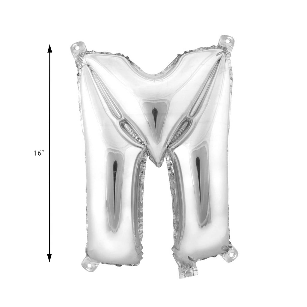 Mylar Balloon Letter M - Silver 16"