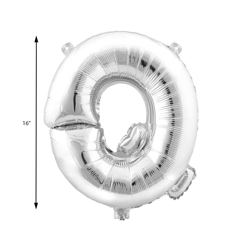 Mylar Balloon Letter Q - Silver 16"