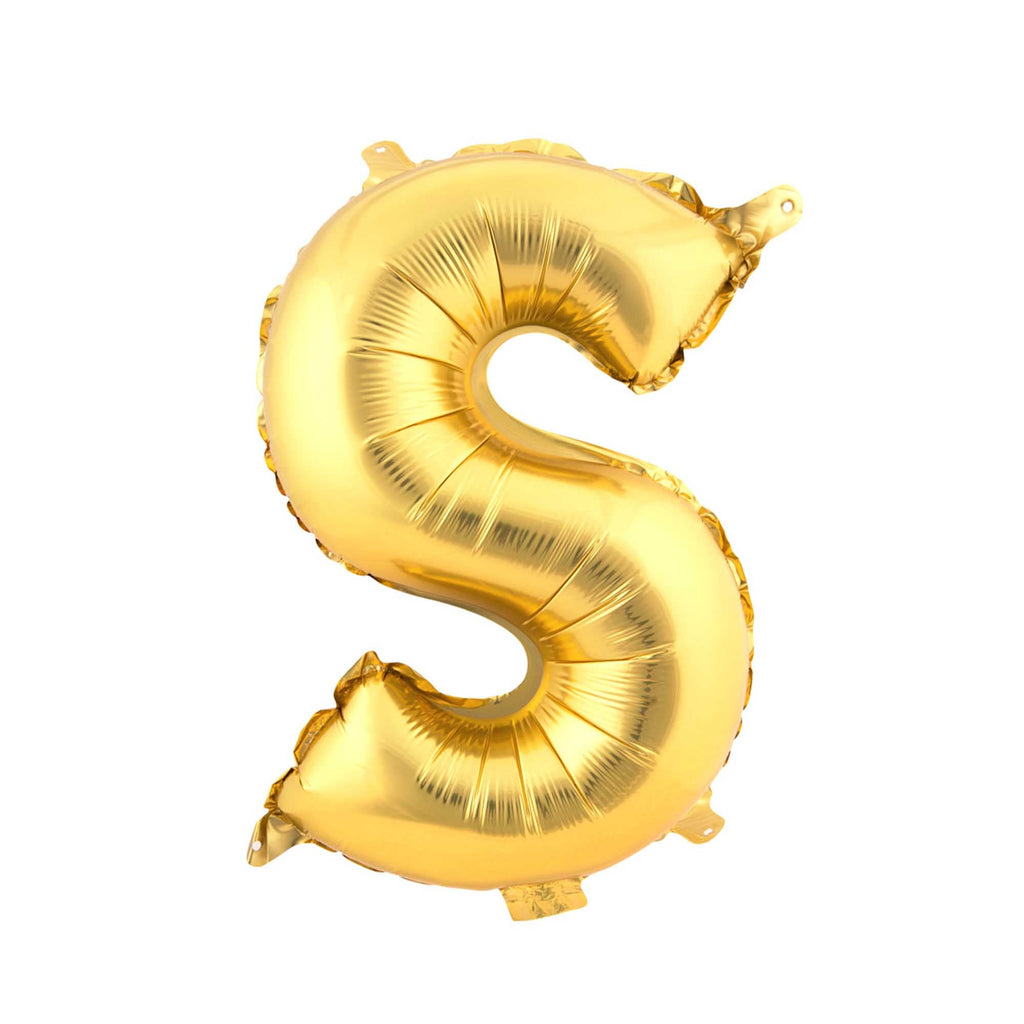 Mylar Balloon Letter S - Gold 34"