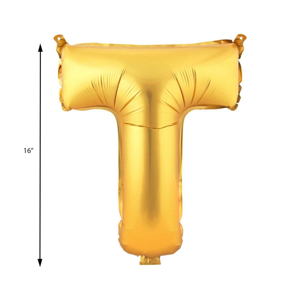 Mylar Balloon Letter T - Gold 16"