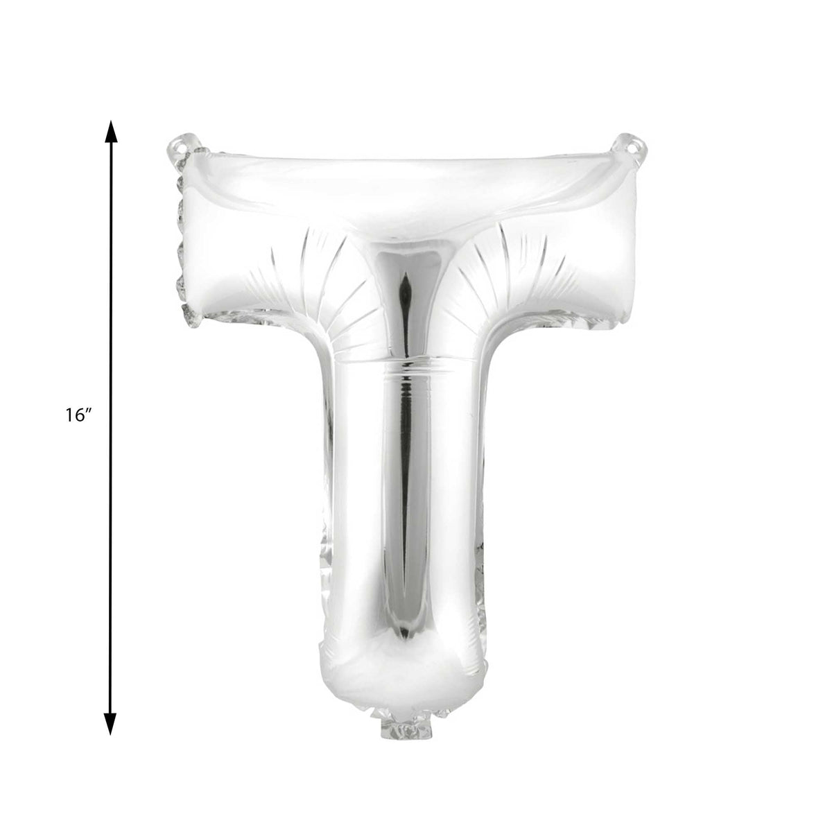 Mylar Balloon Letter T - Silver 16"
