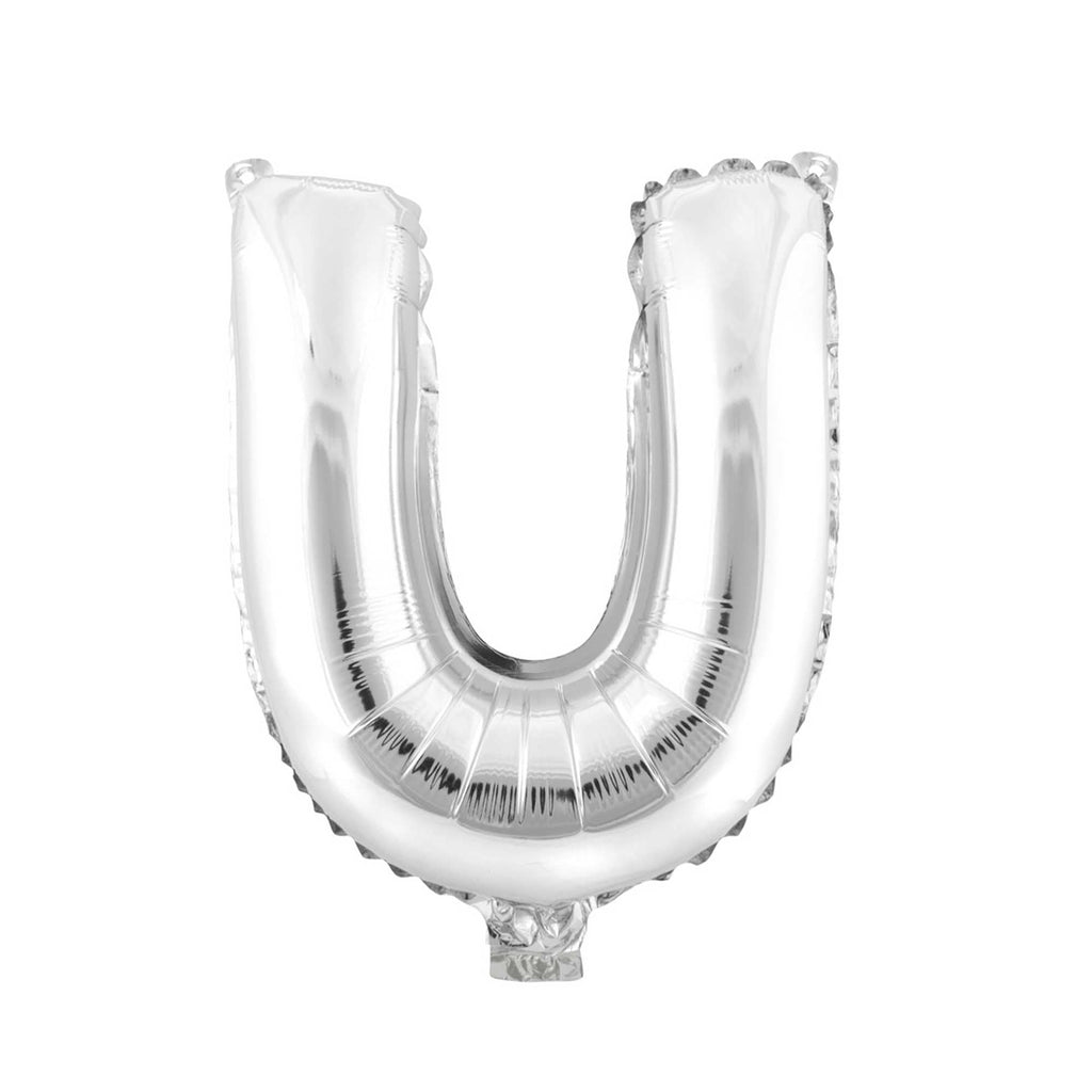 Mylar Balloon Letter U - Silver 34"