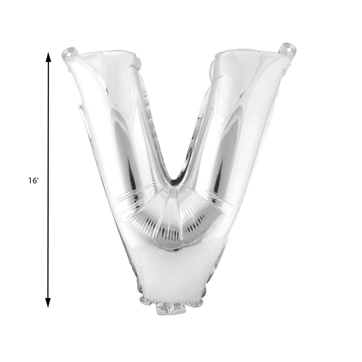 Mylar Balloon Letter V - Silver 16"