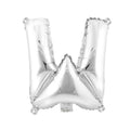 Mylar Balloon Letter W - Silver 16"