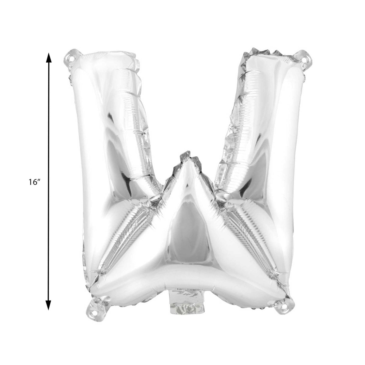Mylar Balloon Letter W - Silver 16"