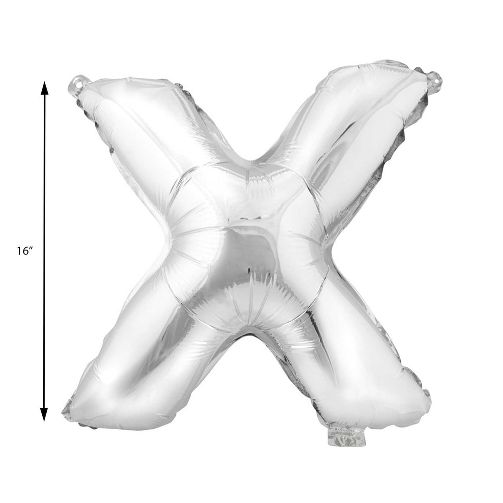 Mylar Balloon Letter X - Silver 16"