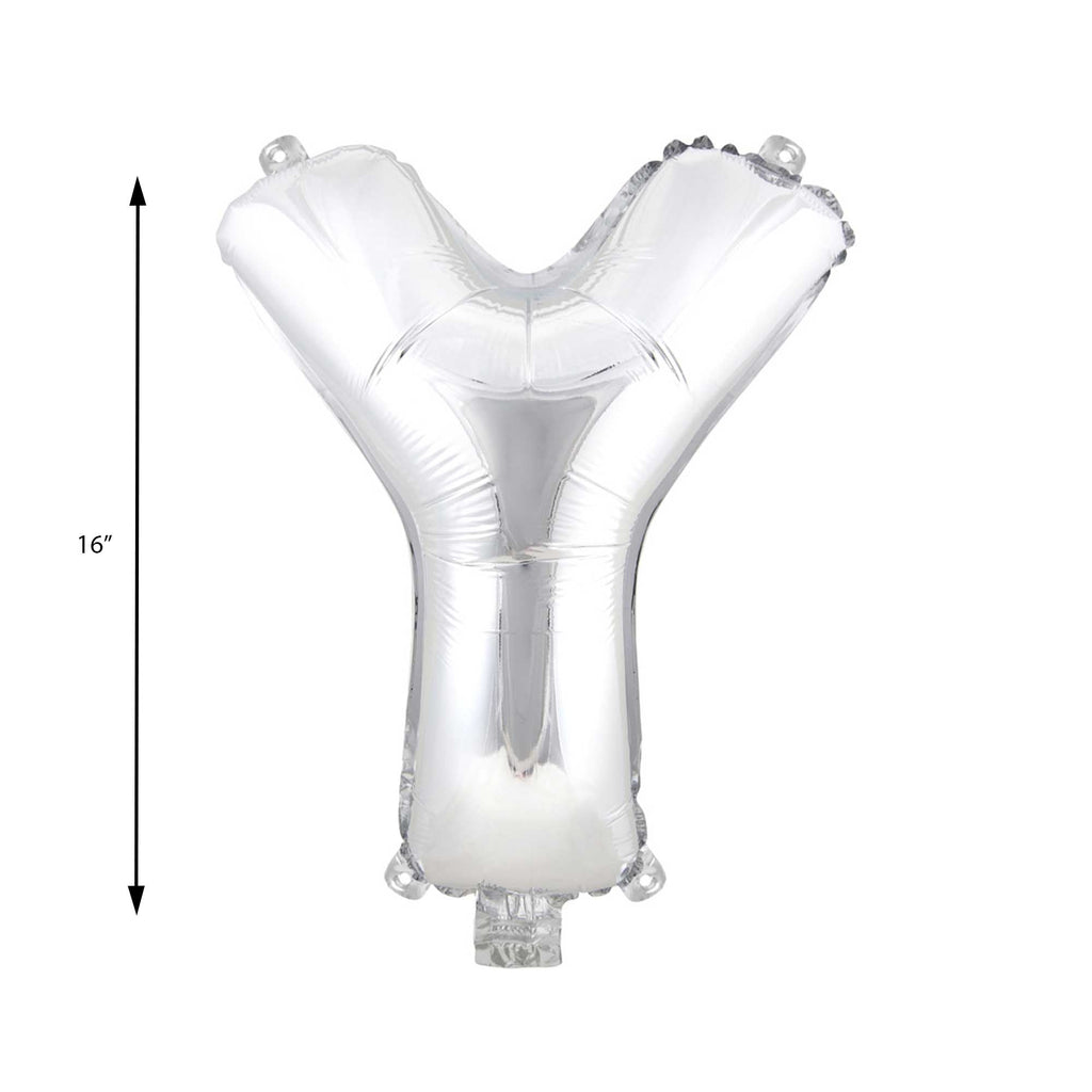 Mylar Balloon Letter Y - Silver 16"