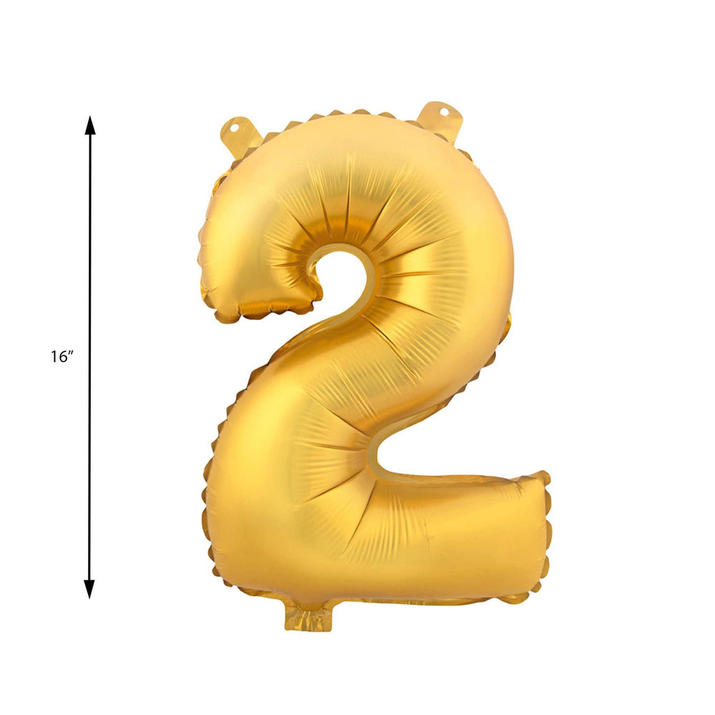 Mylar Balloon Number 2 - Gold 16"