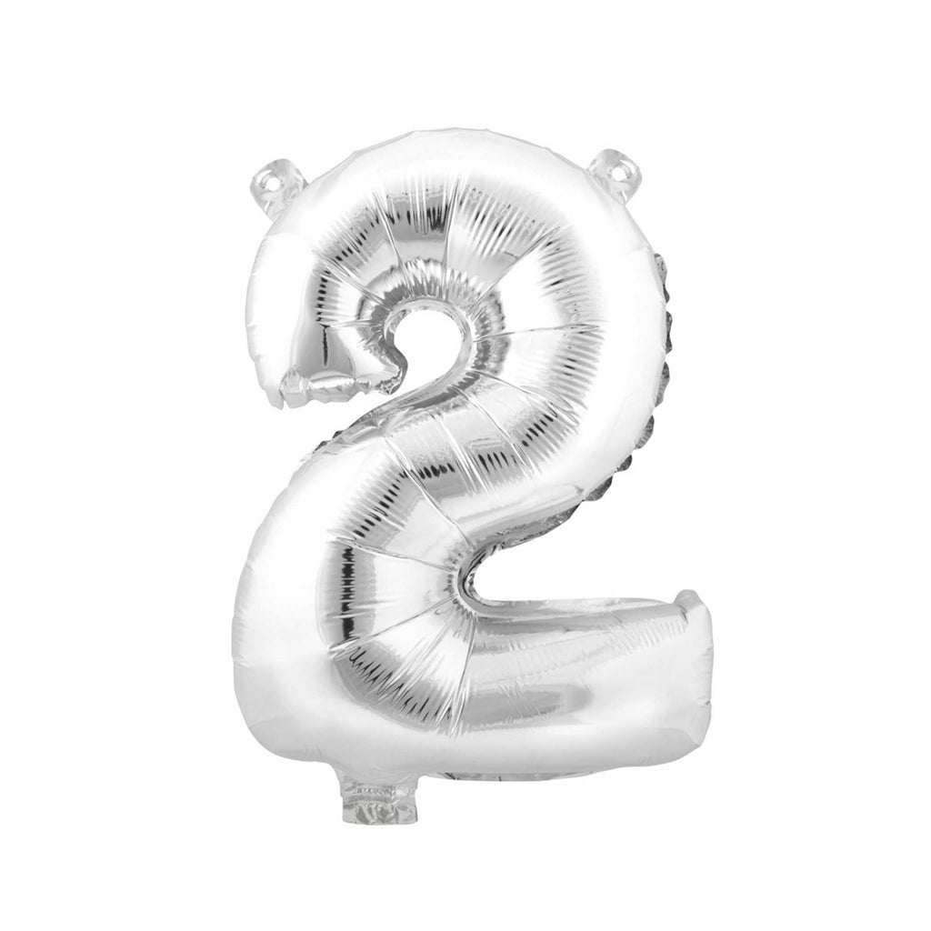 Mylar Balloon Number 2 - Silver 16"