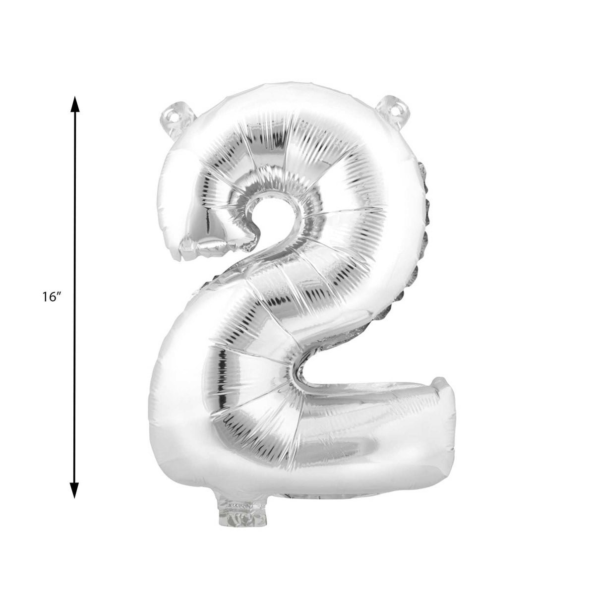 Mylar Balloon Number 2 - Silver 16"