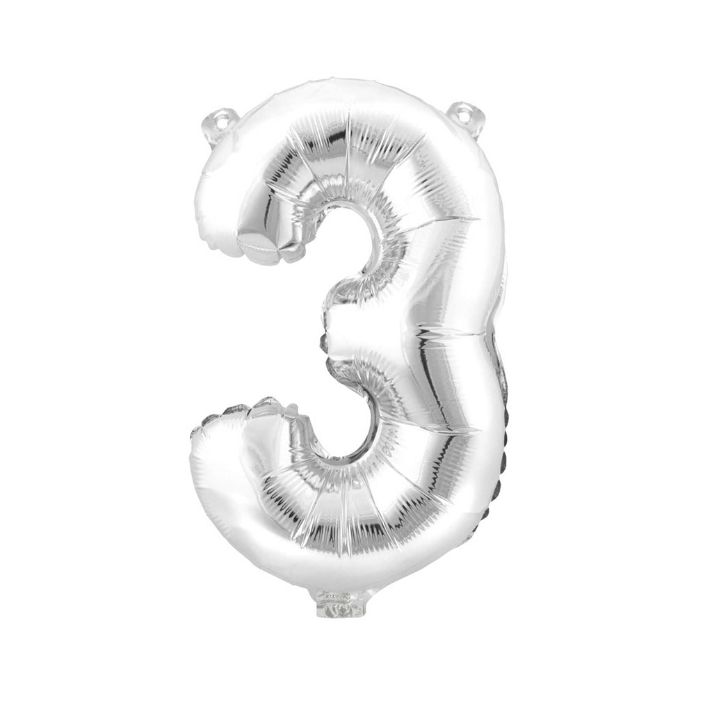 Mylar Balloon Number 3 - Silver 34"