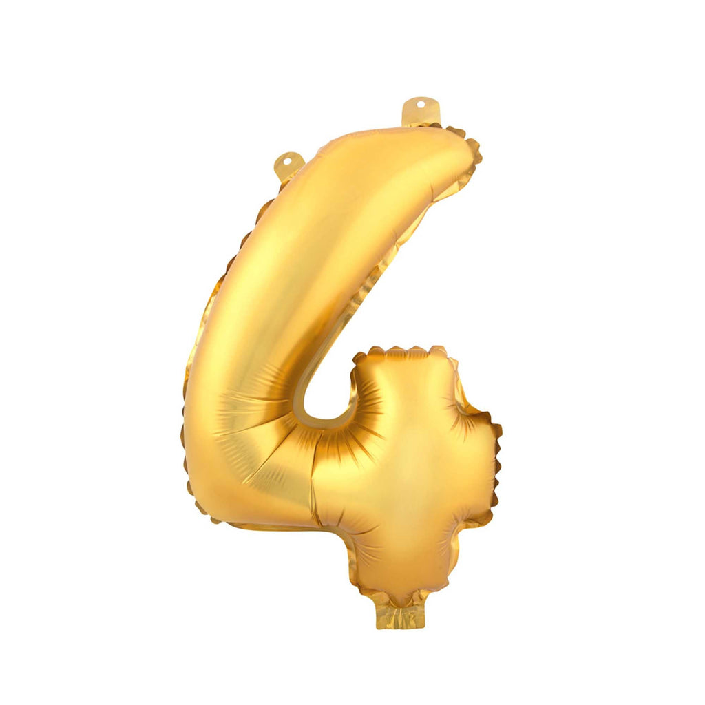 Mylar Balloon Number 4 - Gold 34"