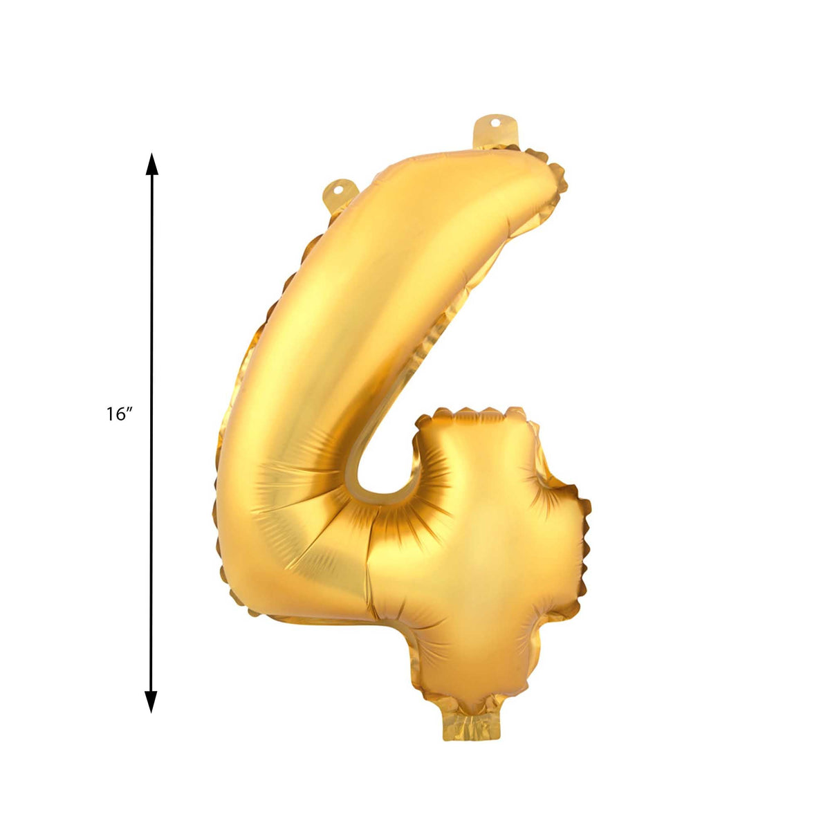 Mylar Balloon Number 4 - Gold 16"