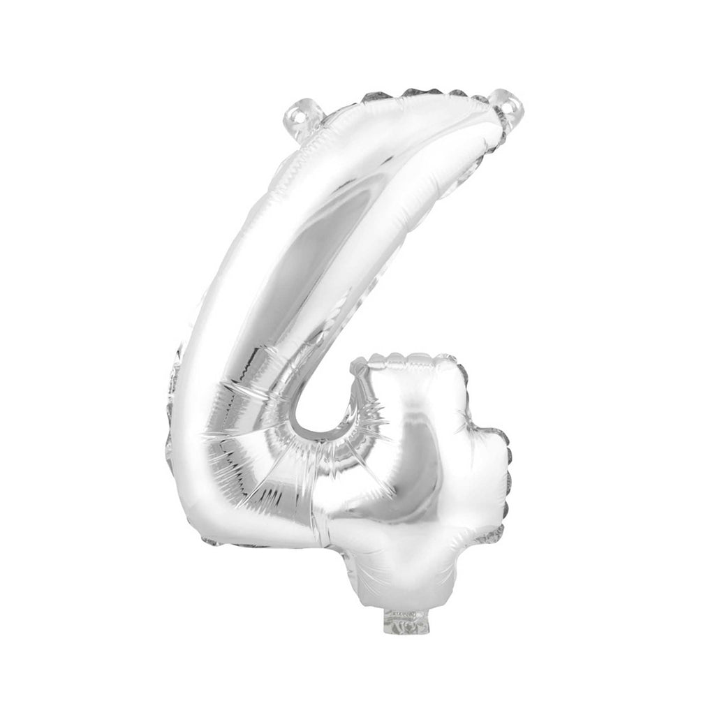 Mylar Balloon Number 4 - Silver 34"