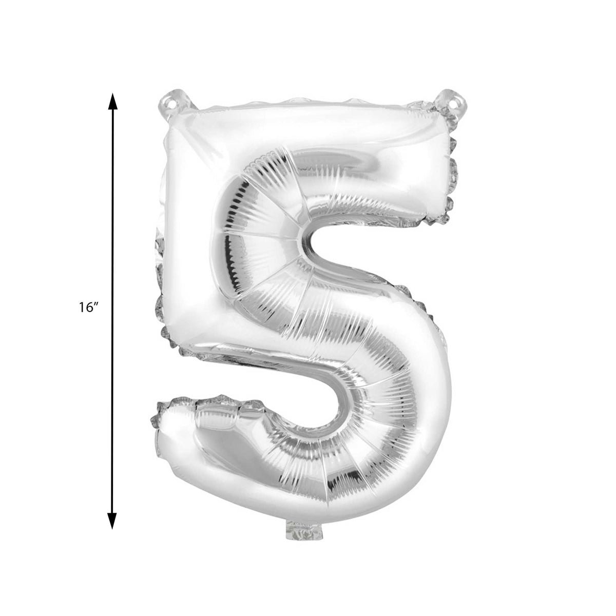 Mylar Balloon Number 5 - Silver 16"