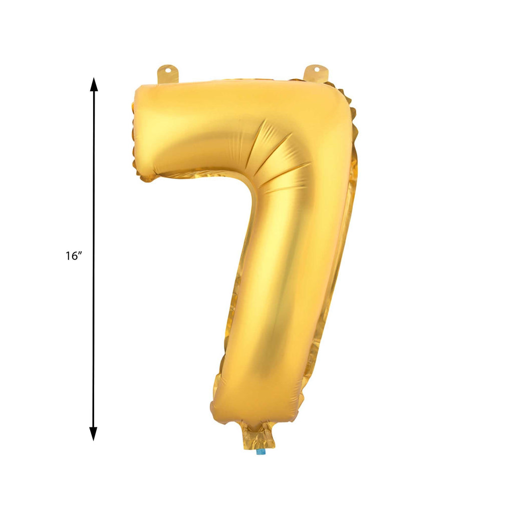 Mylar Balloon Number 7 - Gold 16"