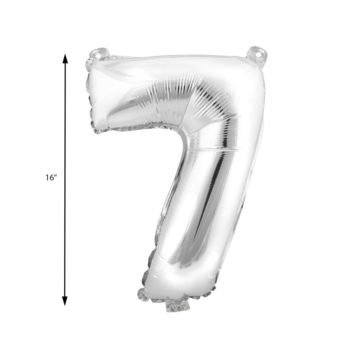 Mylar Balloon Number 7 - Silver 16"