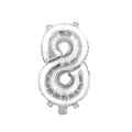 Mylar Balloon Number 8 - Silver 16"