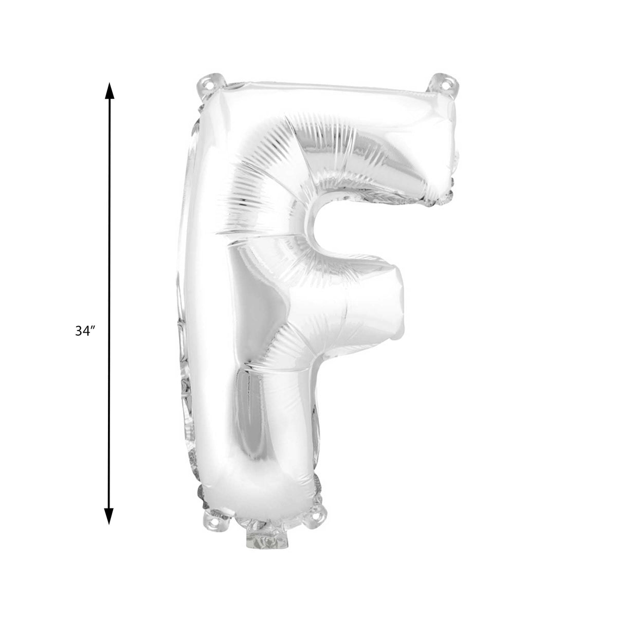 Mylar Balloon Letter F - Silver 34"