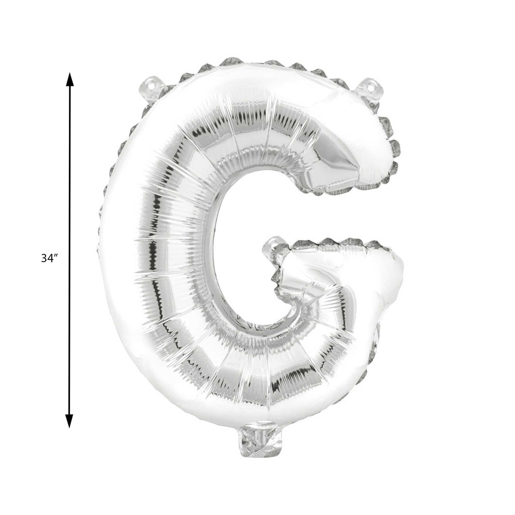 Mylar Balloon Letter G - Silver 34"