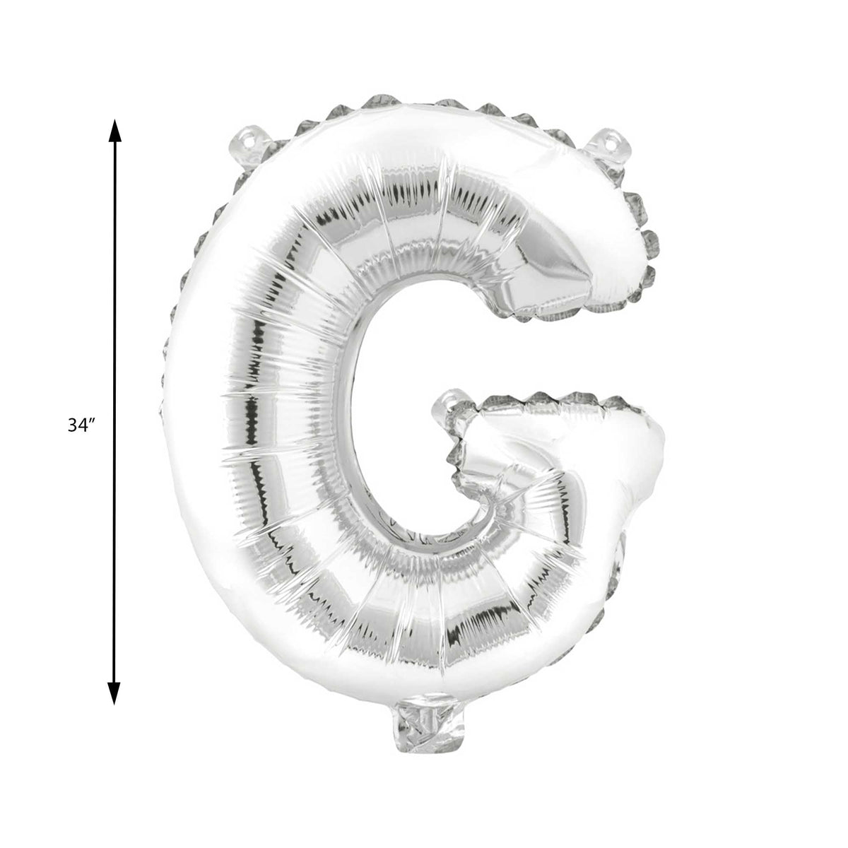 Mylar Balloon Letter G - Silver 34"