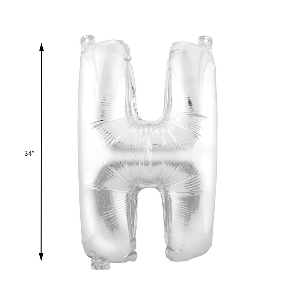 Mylar Balloon Letter H - Silver 34"