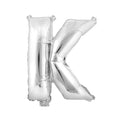 Mylar Balloon Letter K - Silver 16"