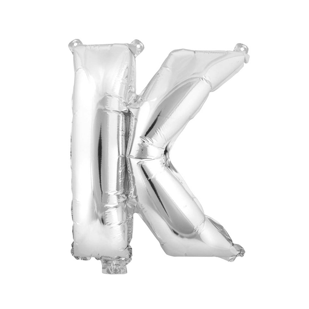 Mylar Balloon Letter K - Silver 34"