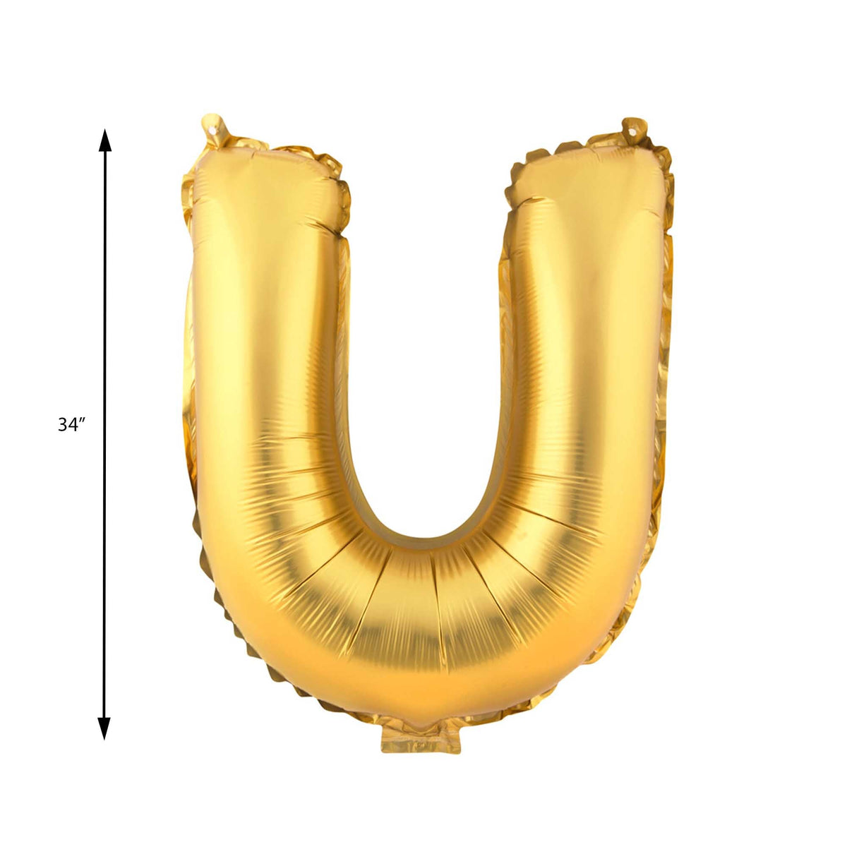 Mylar Balloon Letter U - Gold 34"