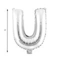 Mylar Balloon Letter U - Silver 34"