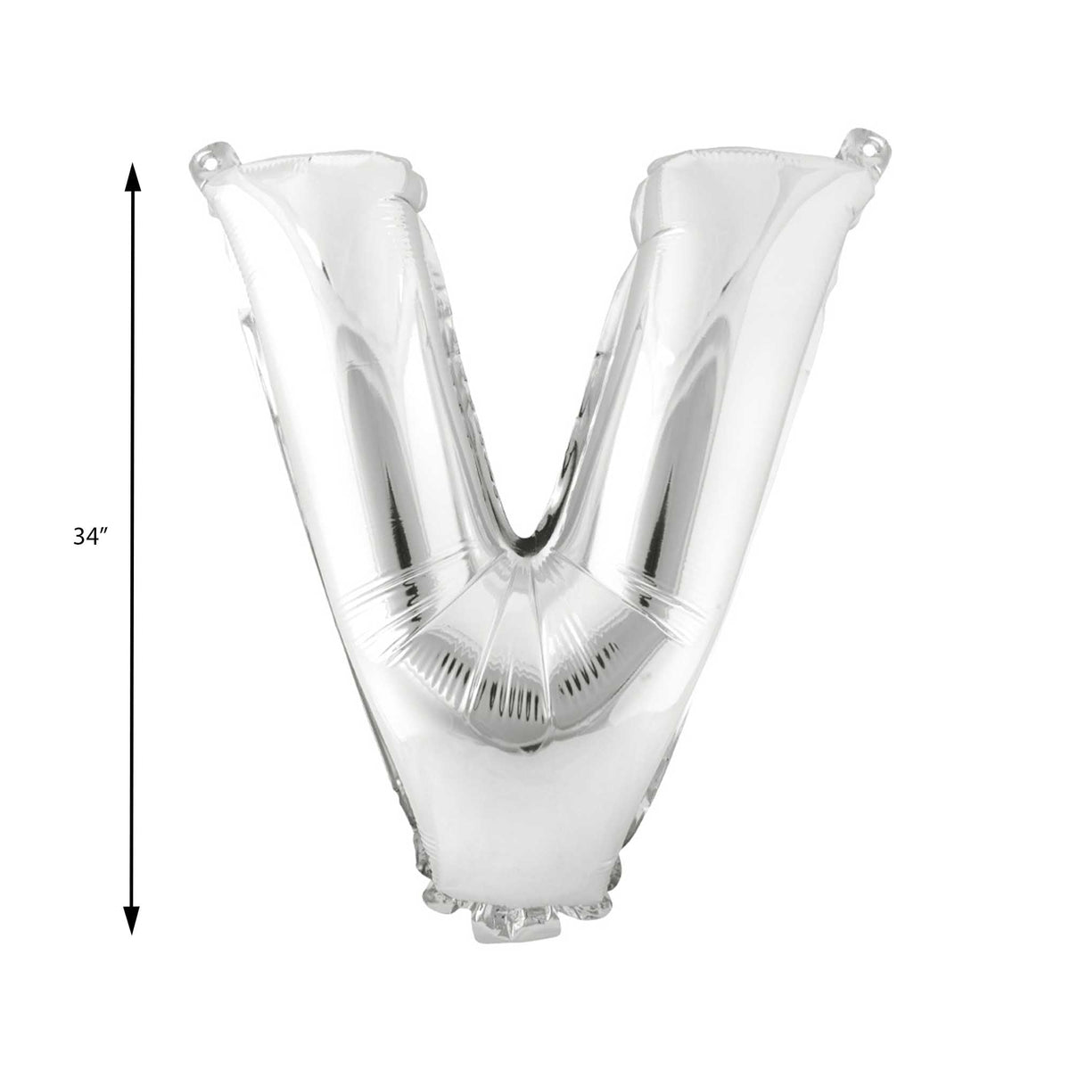 Mylar Balloon Letter V - Silver 34"