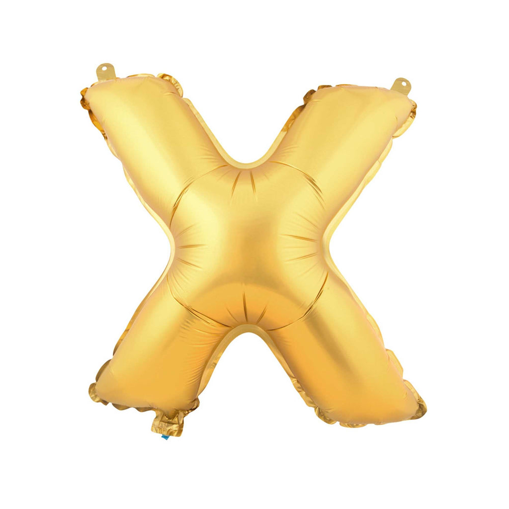 Mylar Balloon Letter X - Gold 16"