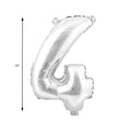 Mylar Balloon Number 4 - Silver 34"