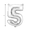 Mylar Balloon Number 5 - Silver 34"
