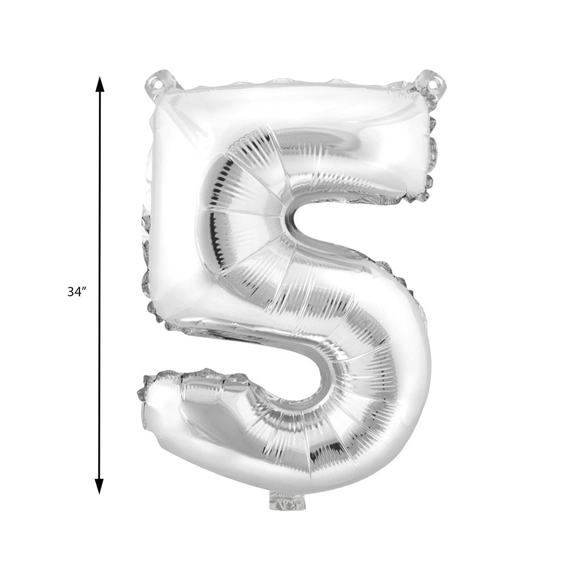 Mylar Balloon Number 5 - Silver 34"