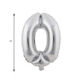 Mylar Balloon Number 0 - Silver 34"