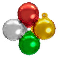 12" Quad Mylar Balloon 50pc/pack - Multicolor - Green, Red, Silver, and Gold