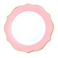 Scalloped with Gold Trim Plastic Charger Plate 13" - Pink