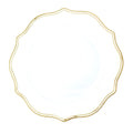 Scalloped with Gold Trim Plastic Charger Plate 13" - White