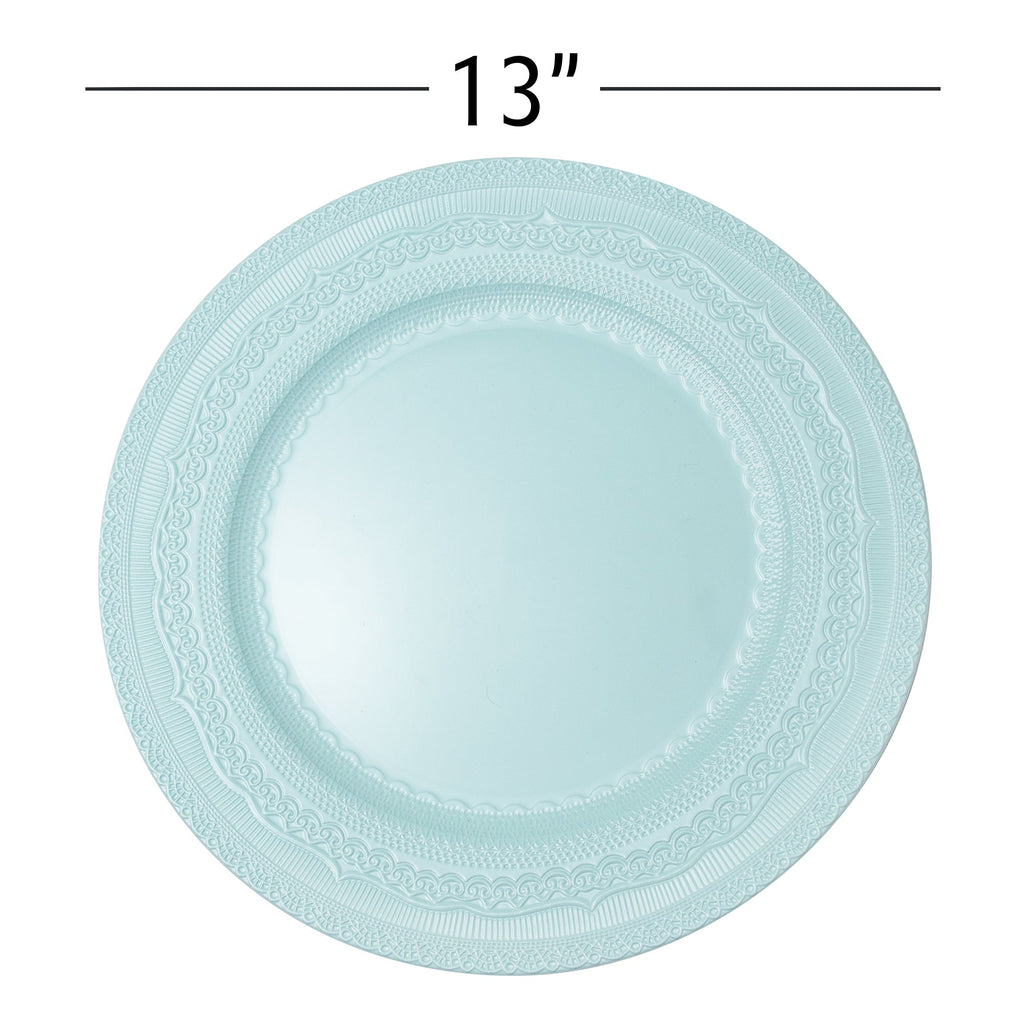 Eyelet Plastic Charger Plate 13" - Blue