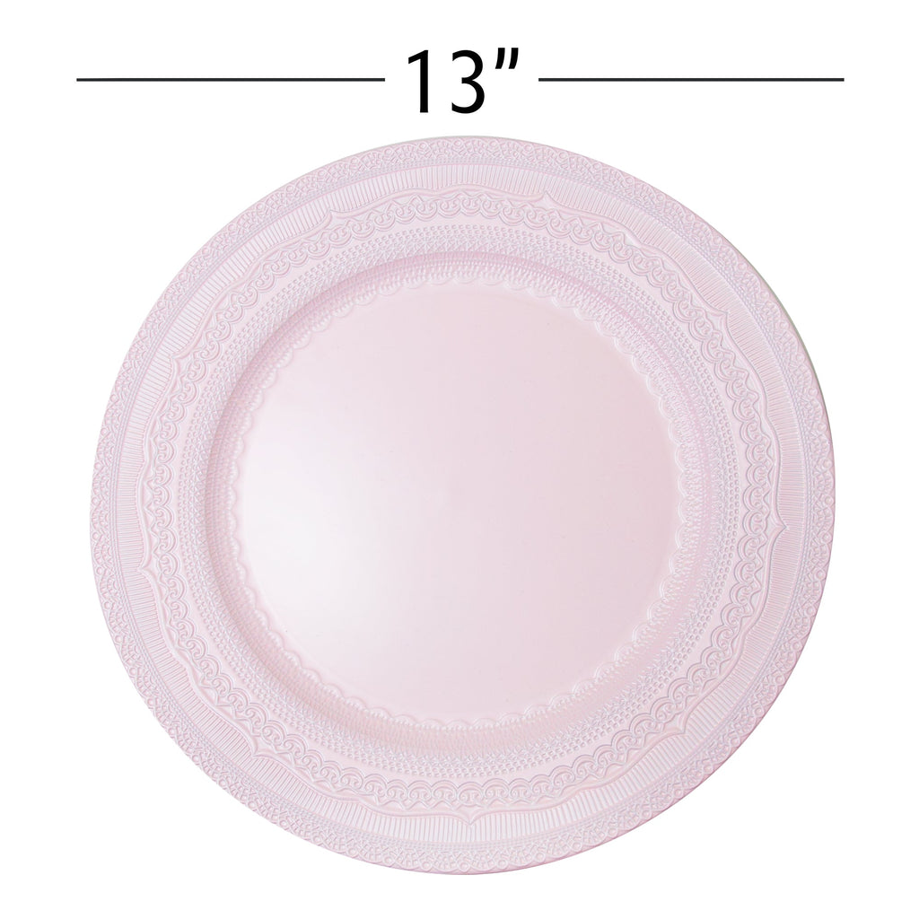 Eyelet Plastic Charger Plate 13" - Pink