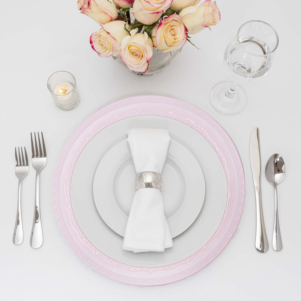 Eyelet Plastic Charger Plate 13" - Pink