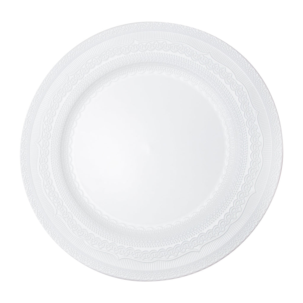Eyelet Plastic Charger Plate 13" - White
